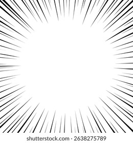 Fast speed lines on white background. Anime comic speed lines movement effect. Vector illustration