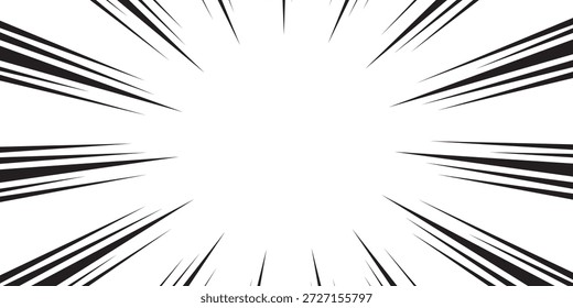 Schnelle Geschwindigkeitslinien auf weißem Hintergrund. Anime-Comic-Geschwindigkeit Linien Bewegung Effekt. Vektorgrafik.