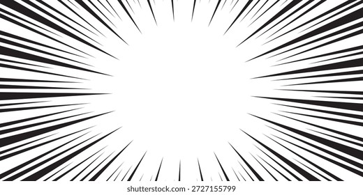 Líneas de velocidad rápida sobre fondo blanco. Efecto de movimiento de líneas de velocidad cómicas de anime. Ilustración vectorial.