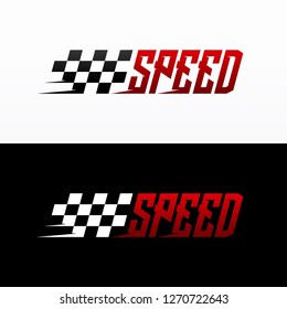 Fast Speed logo designs concept vector, Simple Racing Flag logo template