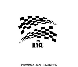 Fast Speed logo designs concept vector, Simple Racing Flag logo template - Vector
