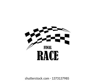 Fast Speed logo designs concept vector, Simple Racing Flag logo template - Vector
