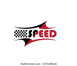Fast Speed logo designs concept vector, Simple Racing Flag logo template - Vector
