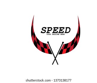 Fast Speed logo designs concept vector, Simple Racing Flag logo template - Vector
