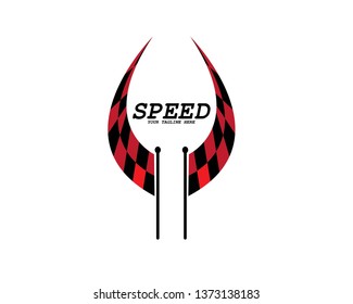 Fast Speed logo designs concept vector, Simple Racing Flag logo template - Vector
