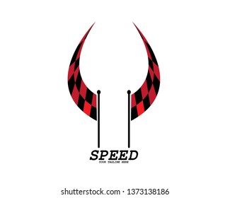 Fast Speed logo designs concept vector, Simple Racing Flag logo template - Vector
