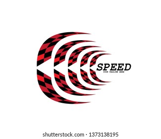 Fast Speed logo designs concept vector, Simple Racing Flag logo template - Vector
