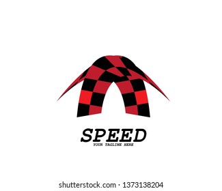 Fast Speed logo designs concept vector, Simple Racing Flag logo template - Vector
