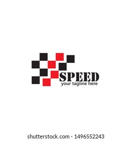 Fast Speed logo designs concept vector, Simple Racing Flag logo template
