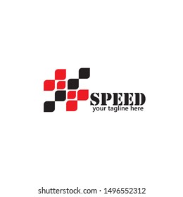 Fast Speed logo designs concept vector, Simple Racing Flag logo template
