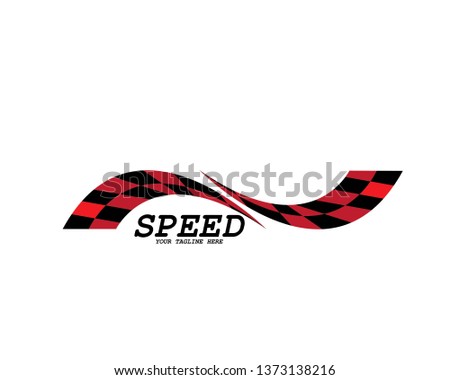 Fast Speed logo designs concept vector, Simple Racing Flag logo template - Vector
