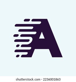 
Fast Speed Motion Circuit Style Logo Letter of A 