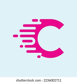 Letra de logotipo del estilo del circuito de movimiento de velocidad rápida de C 