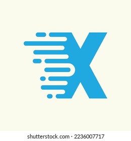 Fast Speed Motion Circuit Style Logo Letter of X 