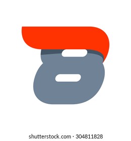 Fast speed Number eight logo. 