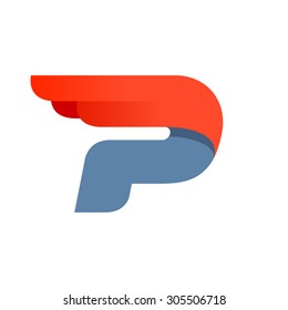 Fast speed P letter logo design template. 