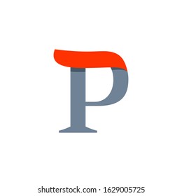 Fast speed P serif letter logo. Vector classic typeface for delivery labels, sport headlines, race posters,  cards etc.