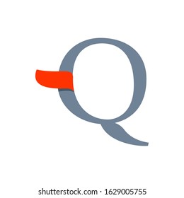 Fast speed Q serif letter logo. Vector classic typeface for delivery labels, sport headlines, race posters,  cards etc.