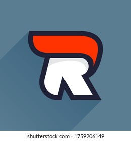 Fast speed R letter logo. Vector sport style typeface for athletic labels, technology titles, game posters or sportswear transfers. 