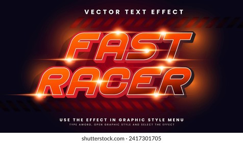 Fast Speed Racer editable text effect Template with fast and sports text styles