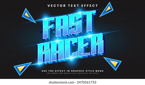 Fast Speed Racer editierbare Texteffekt-Vorlage mit modernem Textstil