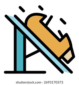 Schnelle Geschwindigkeit Achterbahn Symbol. Umriss Schnellgang Achterbahn Vektorsymbol Farbe flach einzeln