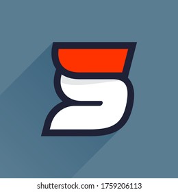 Fast speed S letter logo. Vector sport style typeface for athletic labels, technology titles, game posters or sportswear transfers. 