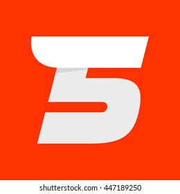 Fast speed sport number five logo. Vector elements for sportswear, sports club, app icon, corporate identity, labels or posters.