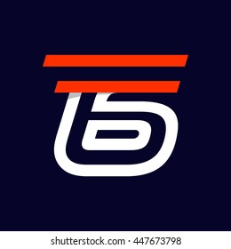 Fast speed sport number six logo on black. Vector elements for sportswear, t-shirt, banner, card, labels or posters.