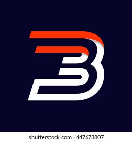 Fast speed sport number three logo on black. Vector elements for sportswear, t-shirt, banner, card, labels or posters.