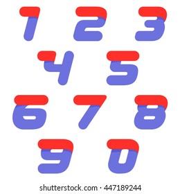 Fast speed sport numbers set logos. Vector elements for sportswear, sports club, app icon, corporate identity, labels or posters.