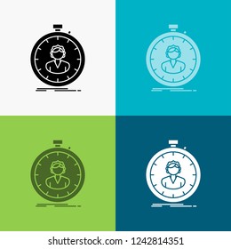 fast, speed, stopwatch, timer, girl Icon Over Various Background. glyph style design, designed for web and app. Eps 10 vector illustration