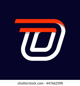 Logotipo de letra O de dos líneas de velocidad rápida en negro. Elementos deportivos para ropa deportiva, pantalones-t, banner, tarjeta, etiquetas o carteles.