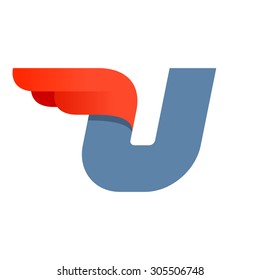 Fast speed U letter logo design template. 