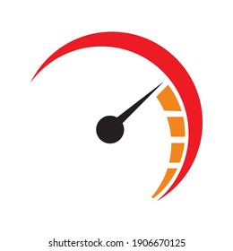 Fast speed vector. The tachometer, speedometer and indicator icon. Speed sign logo