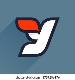 Fast speed Y letter logo. Vector sport style typeface for athletic labels, technology titles, game posters or sportswear transfers. 