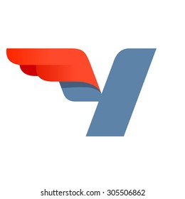 Fast speed Y letter logo design template. 