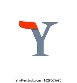 Fast speed Y serif letter logo. Vector classic typeface for delivery labels, sport headlines, race posters,  cards etc.