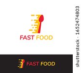 Fast spoon food logo design template - simple and modern logo
