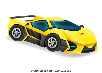 coche deportivo rápido para el material de conducción de alta velocidad ilustración vectorial aislado en fondo blanco