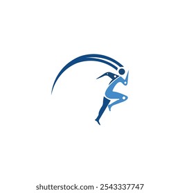 Fast sprinter logo design vector