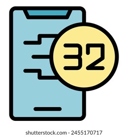 Fast ssd icon outline vector. Mobile storage. Data memory color flat