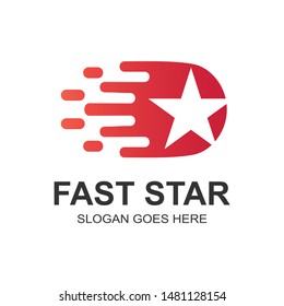 Fast Star Logo Design Vector