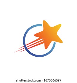 Fast star logo design vector