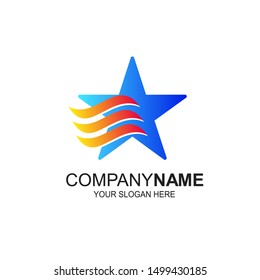 fast star logo, symbol template