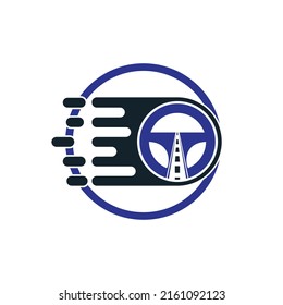 Fast steering vector logo design. Fast Automotive logo design concept.	
