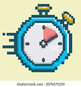 Fast stopwatch clock in vectorized pixel art