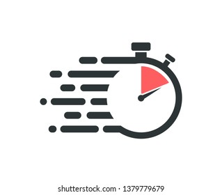 Fast stopwatch icon. Service delivery logo.