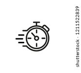 Fast stopwatch line icon. Speed, urgency, deadline. Fast time concept. Vector illustration can be used for topics like business, competition, time management