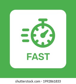 Fast stopwatch, timer icon. Vector illustration. Speed concept